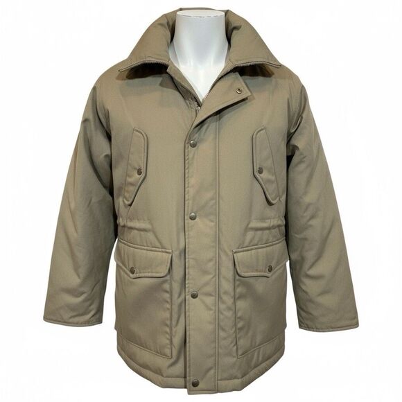 Vintage 1980s London Fog Parka 40R Big Ben Zipper Quilted Hooded Made in Korea - Picture 1 of 16